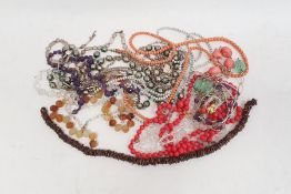 Collection of thirteen various beaded necklaces (13)