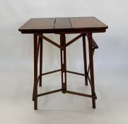 19th century mahogany and stained wood folding reading table, 58cm x 45.5cm  Please note all