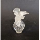 Lalique France Nina Ricci  'L'Air du Temps' scent bottle and stopper, modelled as a pair of doves,