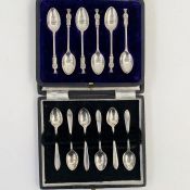 Set of six 1940's silver teaspoons, Sheffield 1943, 1ozt total approx. and a set of early 20th