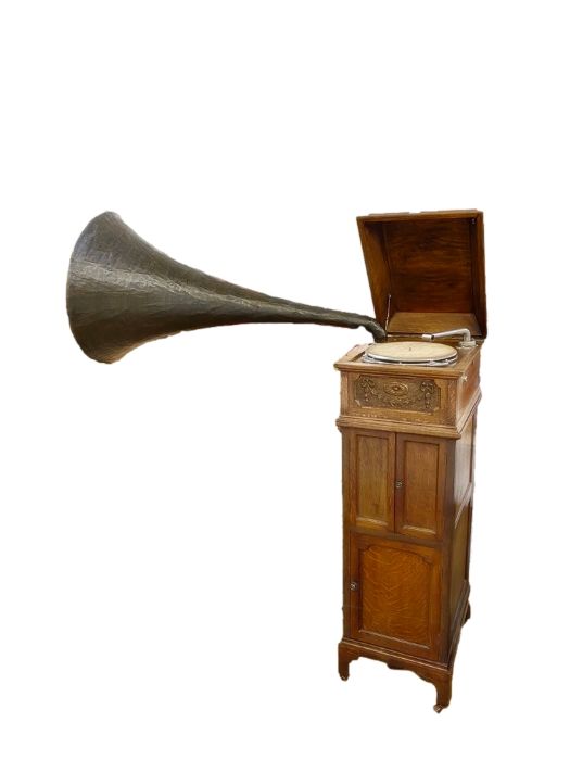 EMG 1927 gramophone with Wilson Panharmonic straight horn, E.M.G soundbox, mounted in an HMV - Image 20 of 36