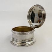1920's silver-mounted powder box, circular with mirrored lid, gilt interior, Birmingham 1922,