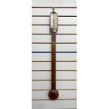 19th century mahogany stick barometer by 'Alexander, Optician to Her Majesty, Exeter', with arched