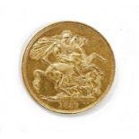 Victorian gold £2 coin 1887, good vf with some edge damage