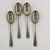 Set of four late 20th century silver tablespoons, Sheffield 1993, maker United Cutlers Ltd., 14ozt
