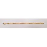 9ct gold chain-link bracelet, flattened angular curb-link pattern, 22.5g approx. Condition