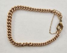9ct gold chain link bracelet with gold-coloured clasp, 16g total approx.