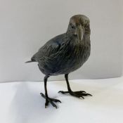 Austrian cold painted bronze model of a starling, 12cm high approx. (left leg repaired)