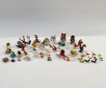 Collection of Murano glass miniature animals and other miniature glass items to include dragon,