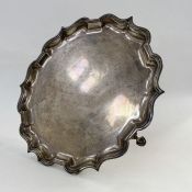 Elkington & Co. 1940's silver salver, shaped edge, Birmingham 1946, 25ozt approx. 30.5cm in diameter