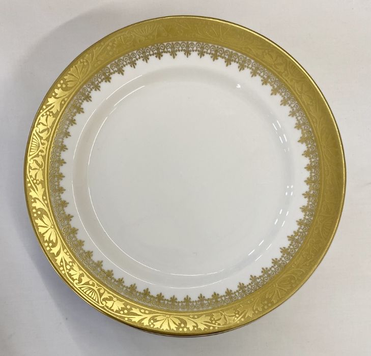 Royal Grafton 'Regal' pattern, part dinner service, gilt borders viz:- 12 dinner plates, 12 side - Image 7 of 7