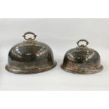 Two silver-plated meat domes, graduated (2)