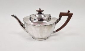 Mappin & Webb silver teapot, oval and panelled, Sheffield 1930, 17.5ozt approx.