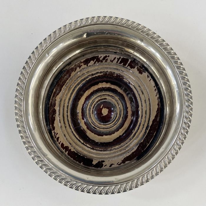 1930's silver-mounted wine coaster, Birmingham 1931, makers mark BBS Ltd, 14.5cm diameter - Image 2 of 3