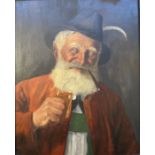 Fritz Muller (1913-1972) Oil on board "Old Man's Head", head and shoulders portrait of bearded