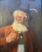 Fritz Muller (1913-1972) Oil on board "Old Man's Head", head and shoulders portrait of bearded