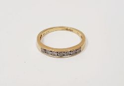 18 carat gold diamond half-eternity ring, size M