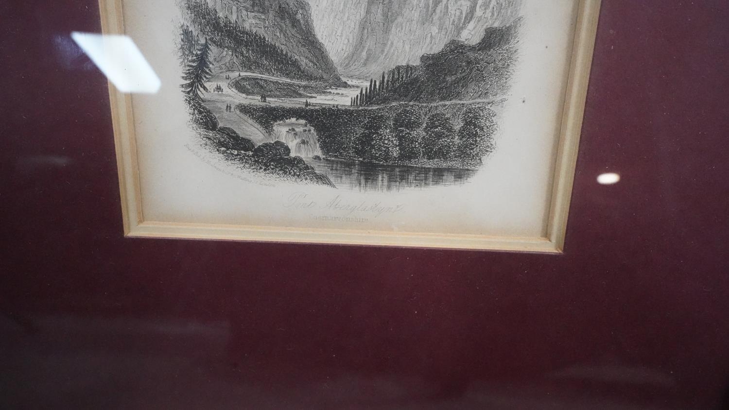 Five framed and glazed antique engravings of Welsh places of interest including Snowdon. H.24 W.36 - Image 13 of 22