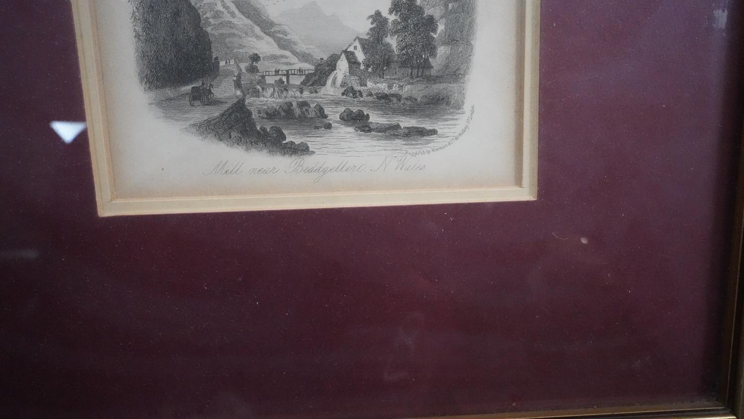 Five framed and glazed antique engravings of Welsh places of interest including Snowdon. H.24 W.36 - Image 5 of 22