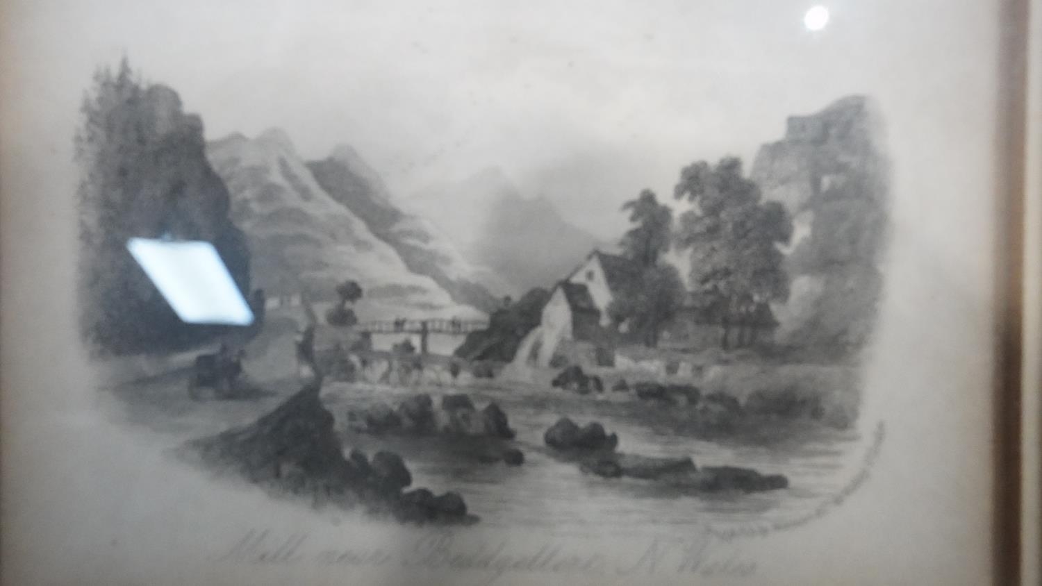 Five framed and glazed antique engravings of Welsh places of interest including Snowdon. H.24 W.36 - Image 3 of 22