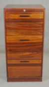 A vintage teak filing cabinet by Komfort, Denmark. H.109 W.52 D.42cm