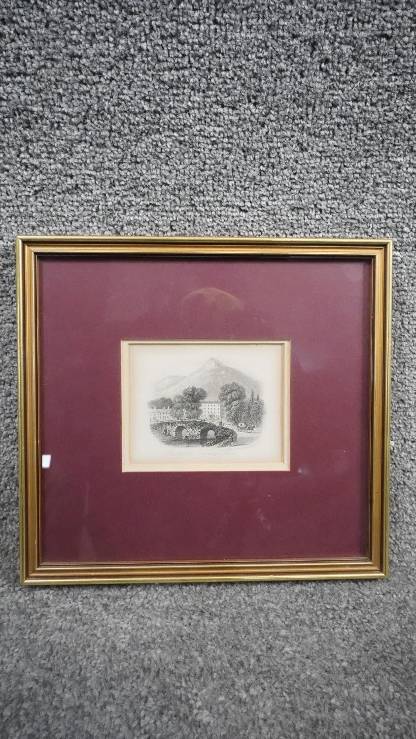 Five framed and glazed antique engravings of Welsh places of interest including Snowdon. H.24 W.36 - Image 14 of 22