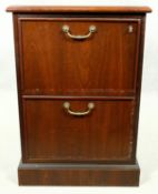 A Georgian style mahogany two drawer locking filing cabinet. H.76 W.52 D.60