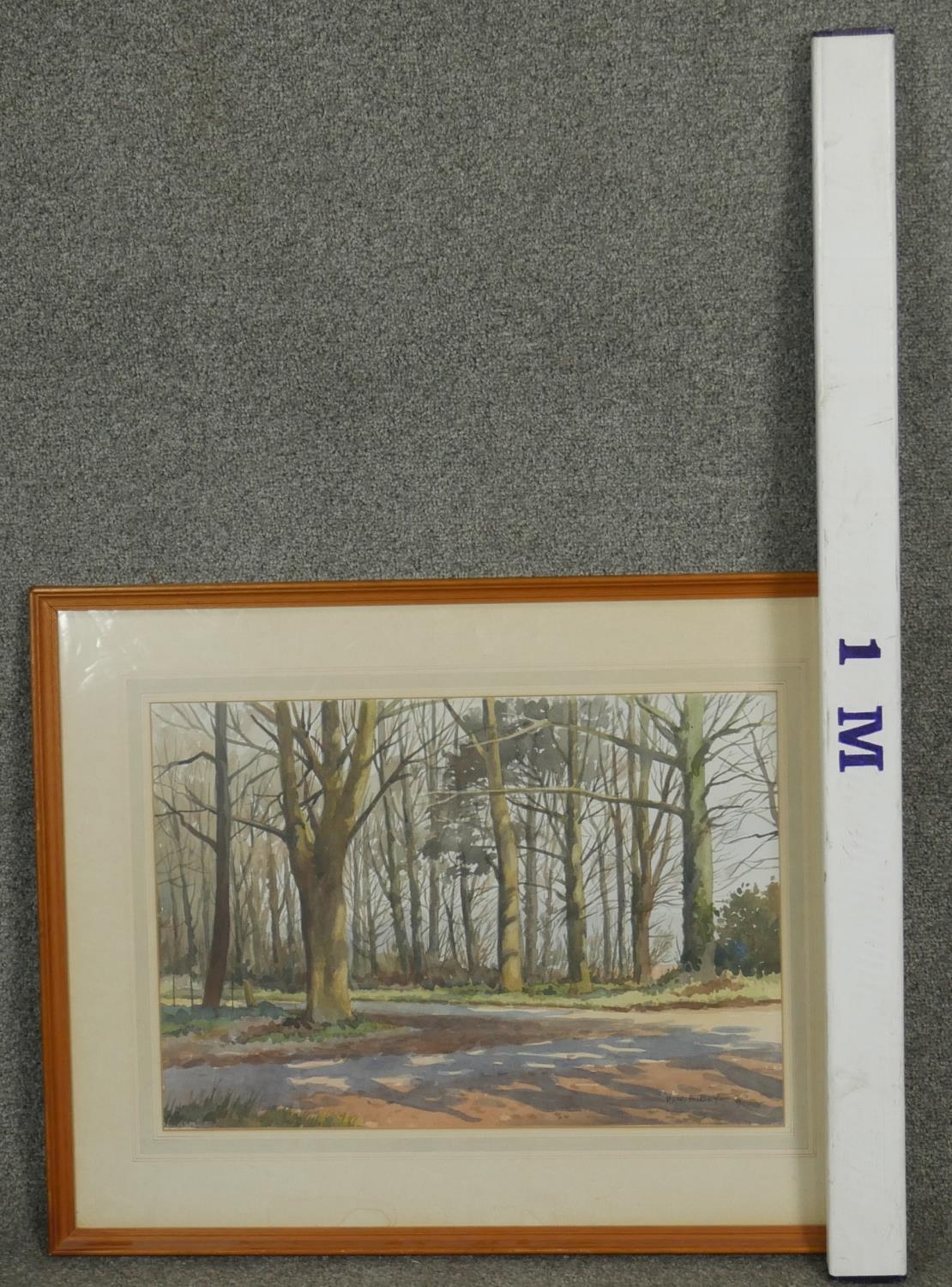 David William Burley (1901-1990) A framed and glazed watercolour titled 'Winter Sun at Quex', - Image 6 of 6
