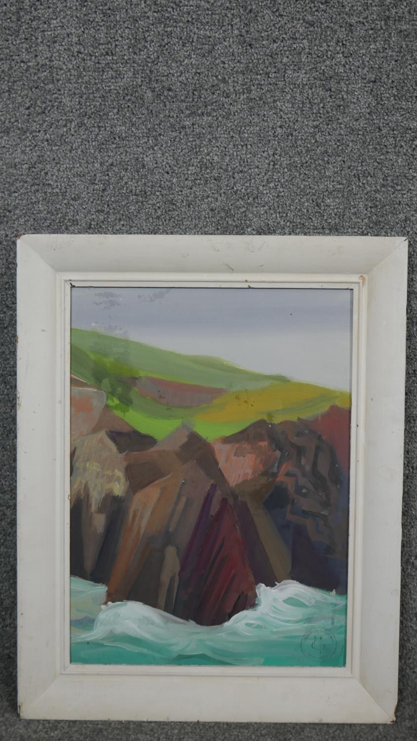 Maurice Colasson (1911-1992), a framed oil on board, seascape, stamped with monogram. H.47 W.37cm