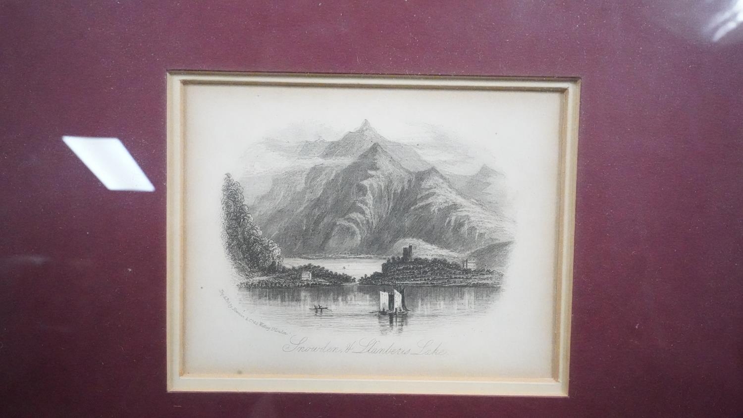 Five framed and glazed antique engravings of Welsh places of interest including Snowdon. H.24 W.36 - Image 19 of 22