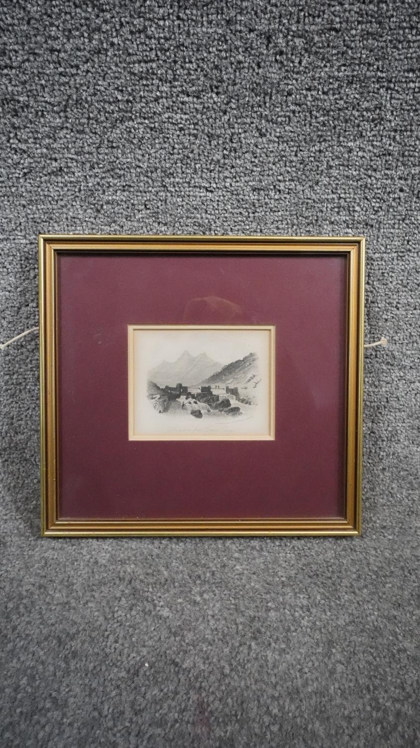 Five framed and glazed antique engravings of Welsh places of interest including Snowdon. H.24 W.36 - Image 6 of 22