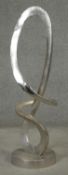 A silver plated abstract sculpture. Unsigned. H.96cm