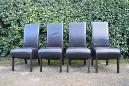 A set of four contemporary high back dining chairs. H.110 W.48 D.53cm (4)