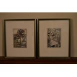 A pair of original Arthur Rackham lithographs, Lewis Carroll, framed and glazed. H.30 W.26cm (2)