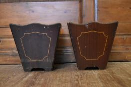 A pair of mid 20th century mahaogany planters. H.34 W.34cm (2)