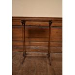 A Georgian mahogany and satinwood strung occasional table. H.68 W.48 D.27cm