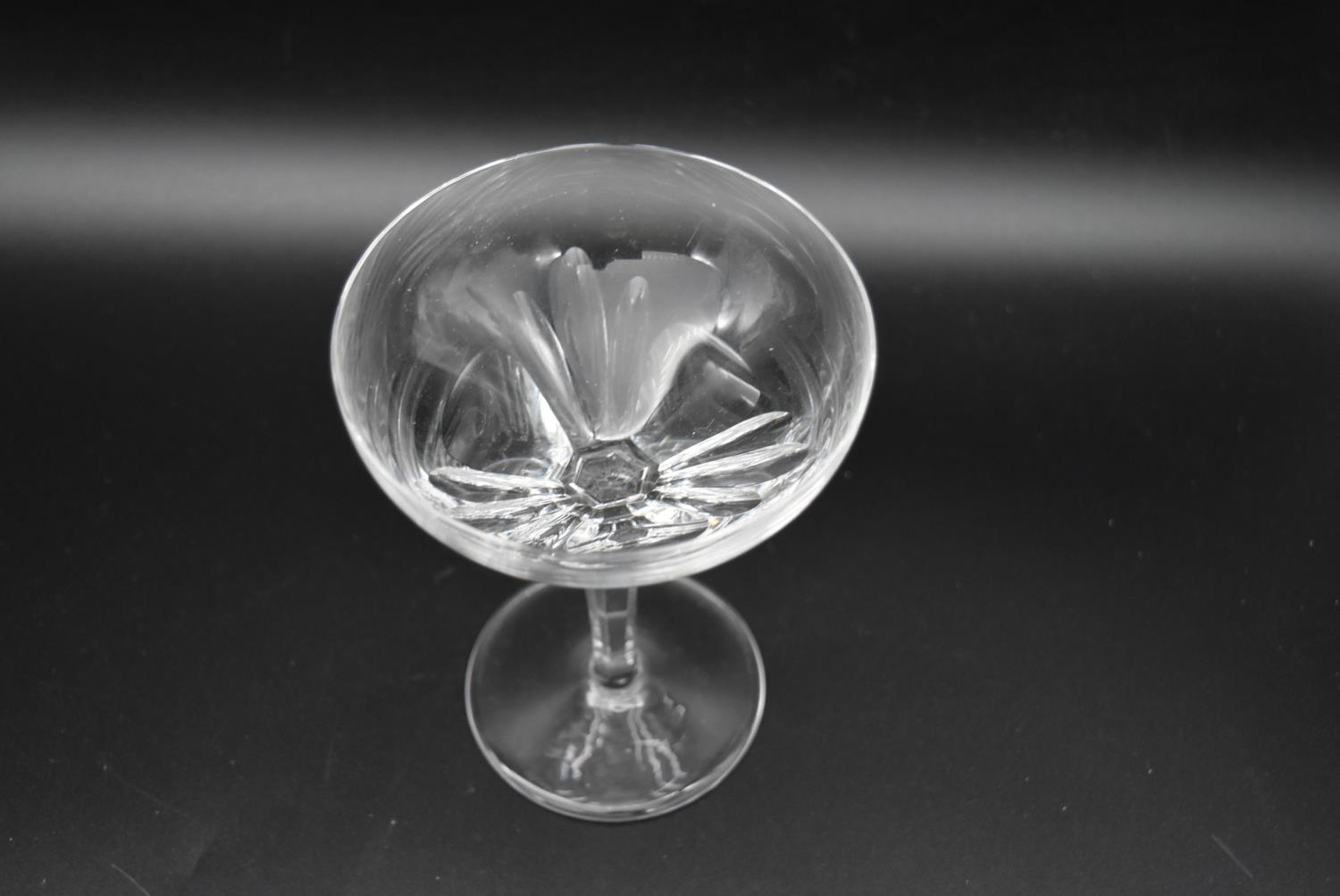 A set of ten crystal cut champagne coupes. H.14 Dia.10cm (10) - Image 5 of 7