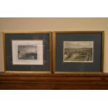 Two framed and glazed prints, Somerset House and St, James's Palace. H.32 W.37cm (2)