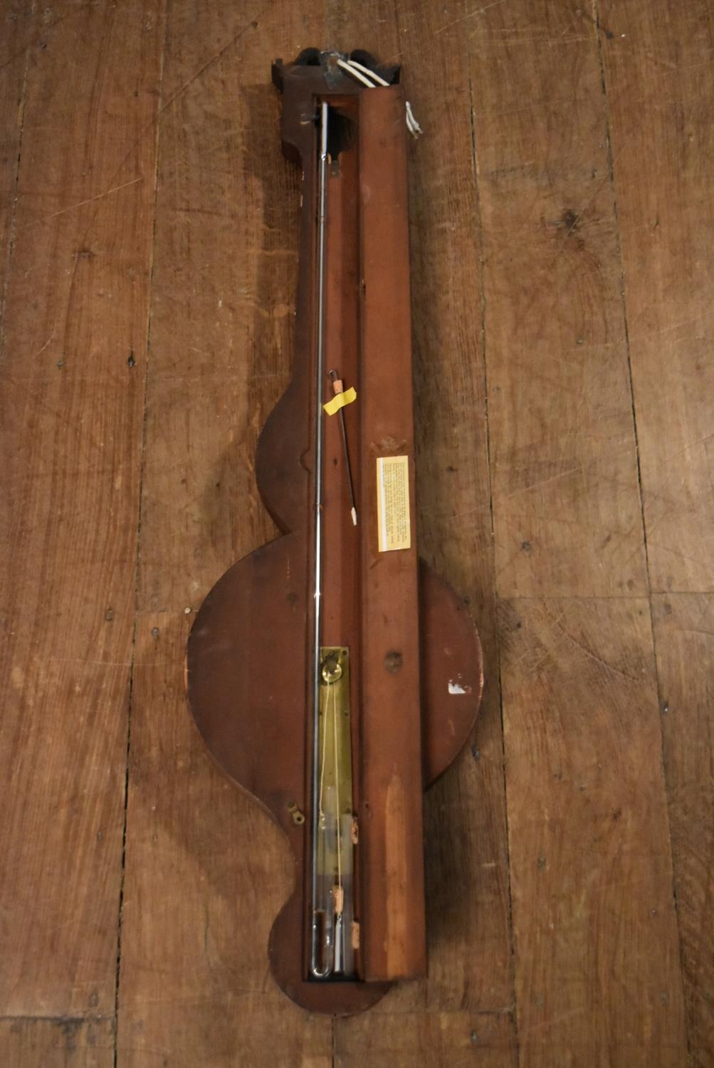 A 19th century mahogany cased mercury wheel barometer with silvered dial and satinwood inlay. H.98 - Image 5 of 7