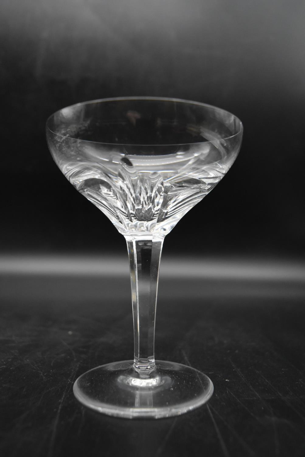 A set of ten crystal cut champagne coupes. H.14 Dia.10cm (10) - Image 4 of 7