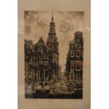 Cornelis Brandenburg (1883-1954), a framed and glazed signed etching of Zuiderkerk in Amsterdam.