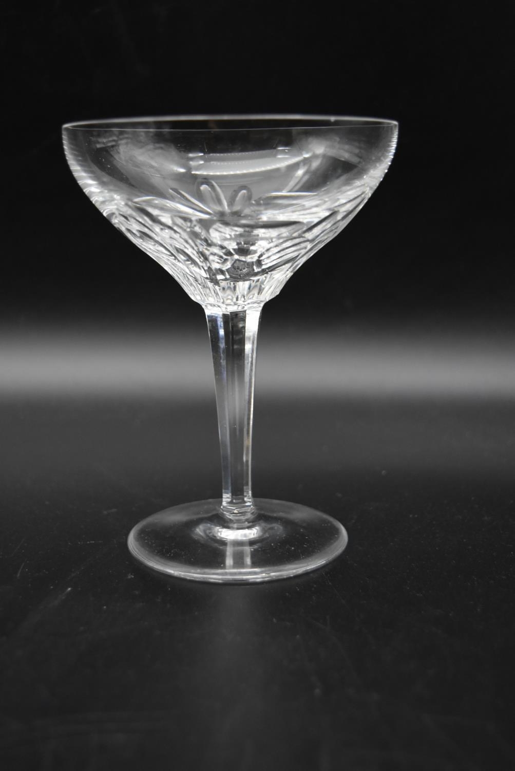 A set of ten crystal cut champagne coupes. H.14 Dia.10cm (10) - Image 3 of 7