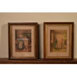 A pair of 19th century framed and glazed Baxter prints with impressed marks. H.25 W.20cm (2)