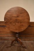 A Georgian mahogany tilt top occasional table on tripod cabriole supports. H.75