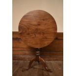 A Georgian mahogany tilt top occasional table on tripod cabriole supports. H.75