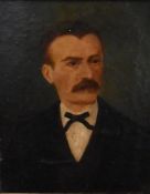 A late 19th century gilt framed oil on canvas, head and shoulders portrait of a gentleman. H.46 W.