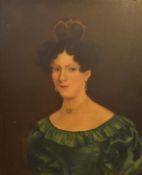 A gilt framed 19th century oil on canvas, portrait of a lady. H.90 W.77cm