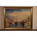 After Turner a large gilt framed print, The Grand Canal, Venice. H.88 W.113cm