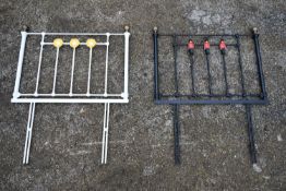 A matching pair of 19th century style children's metal framed headboards. H.120 W.95cm (2)