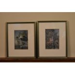 A pair of original Arthur Rackham lithographs, A Midsummer Night's Dream, framed and glazed. H.33